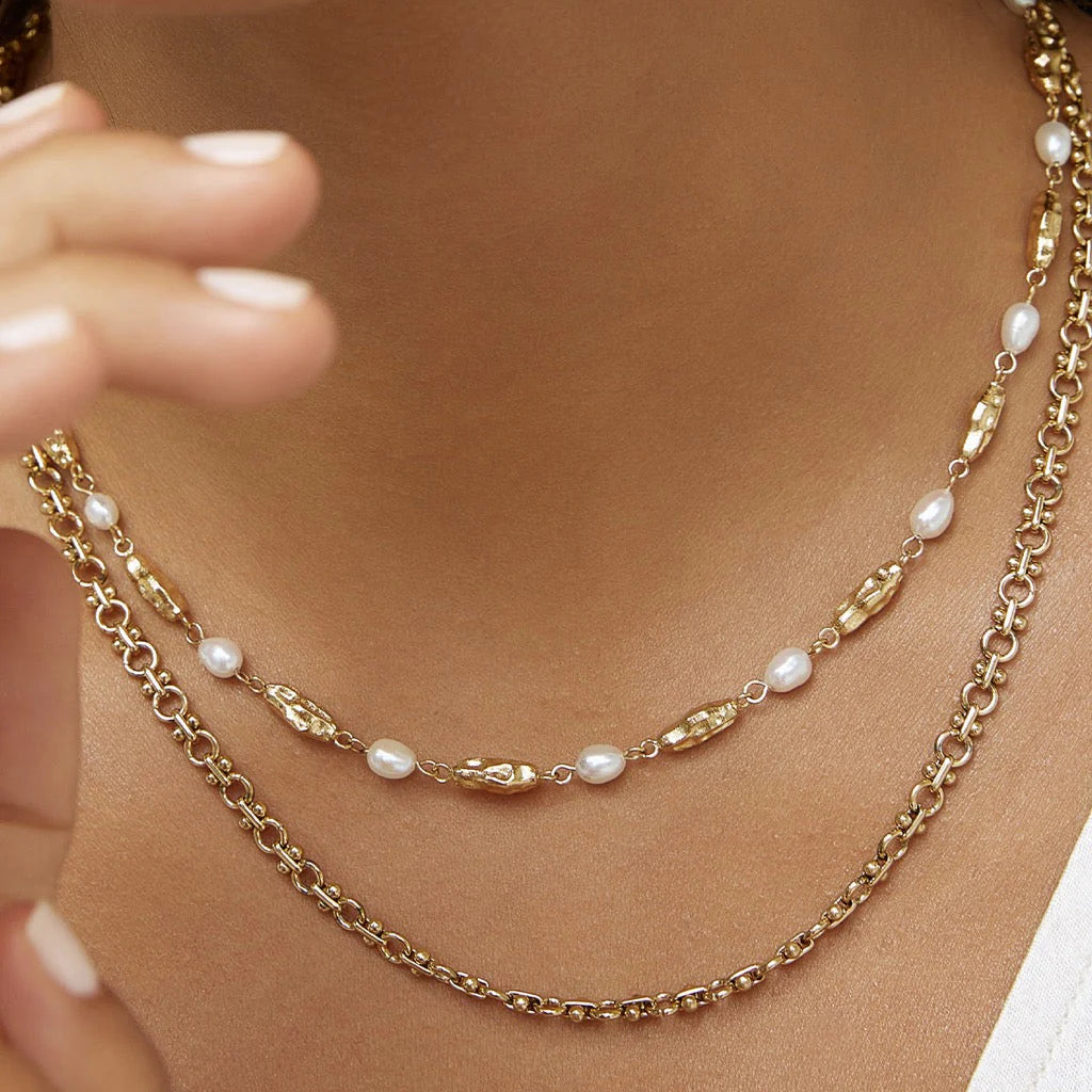 Mimi Pearl and Gold Necklace