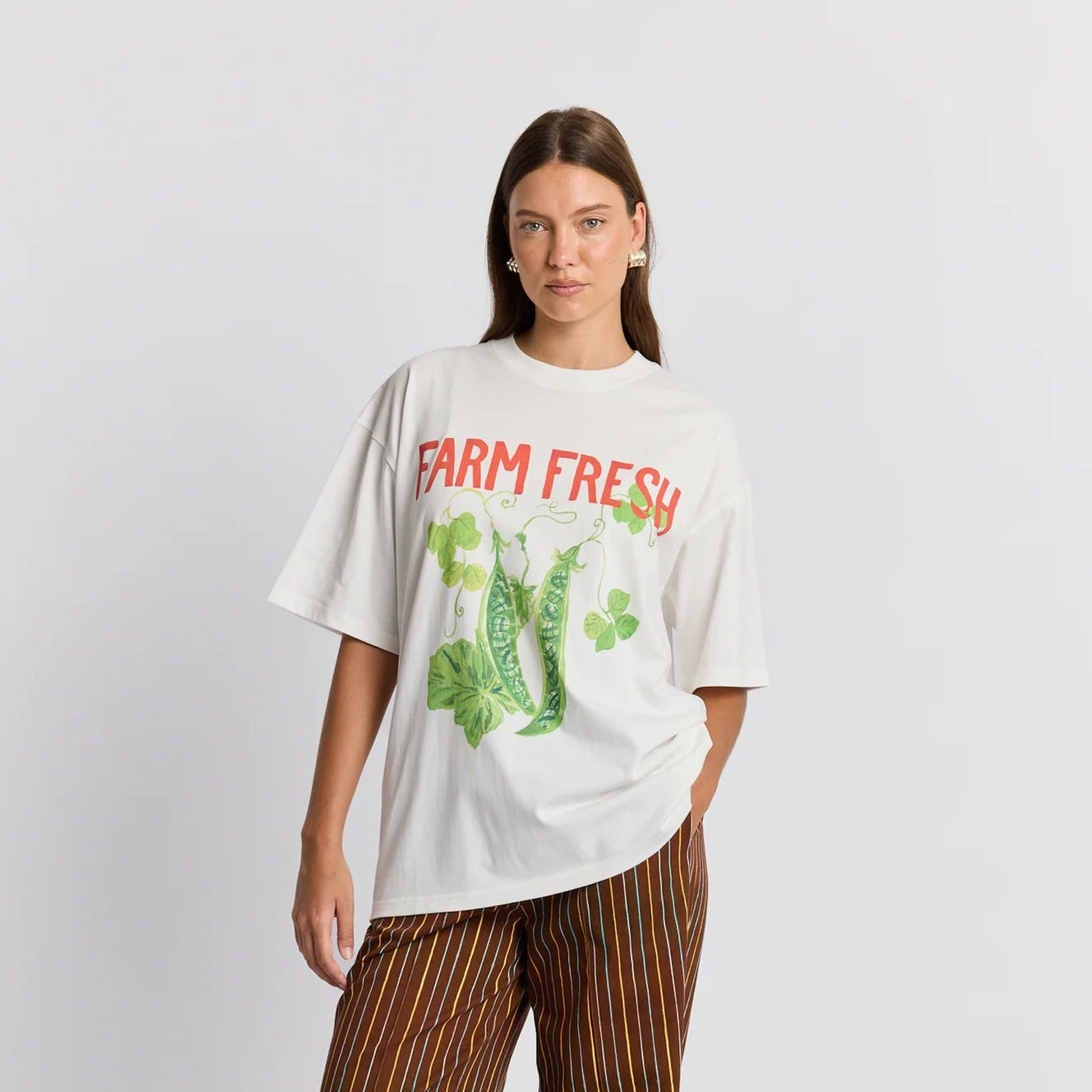 Farm Fresh Oversized Tee - White