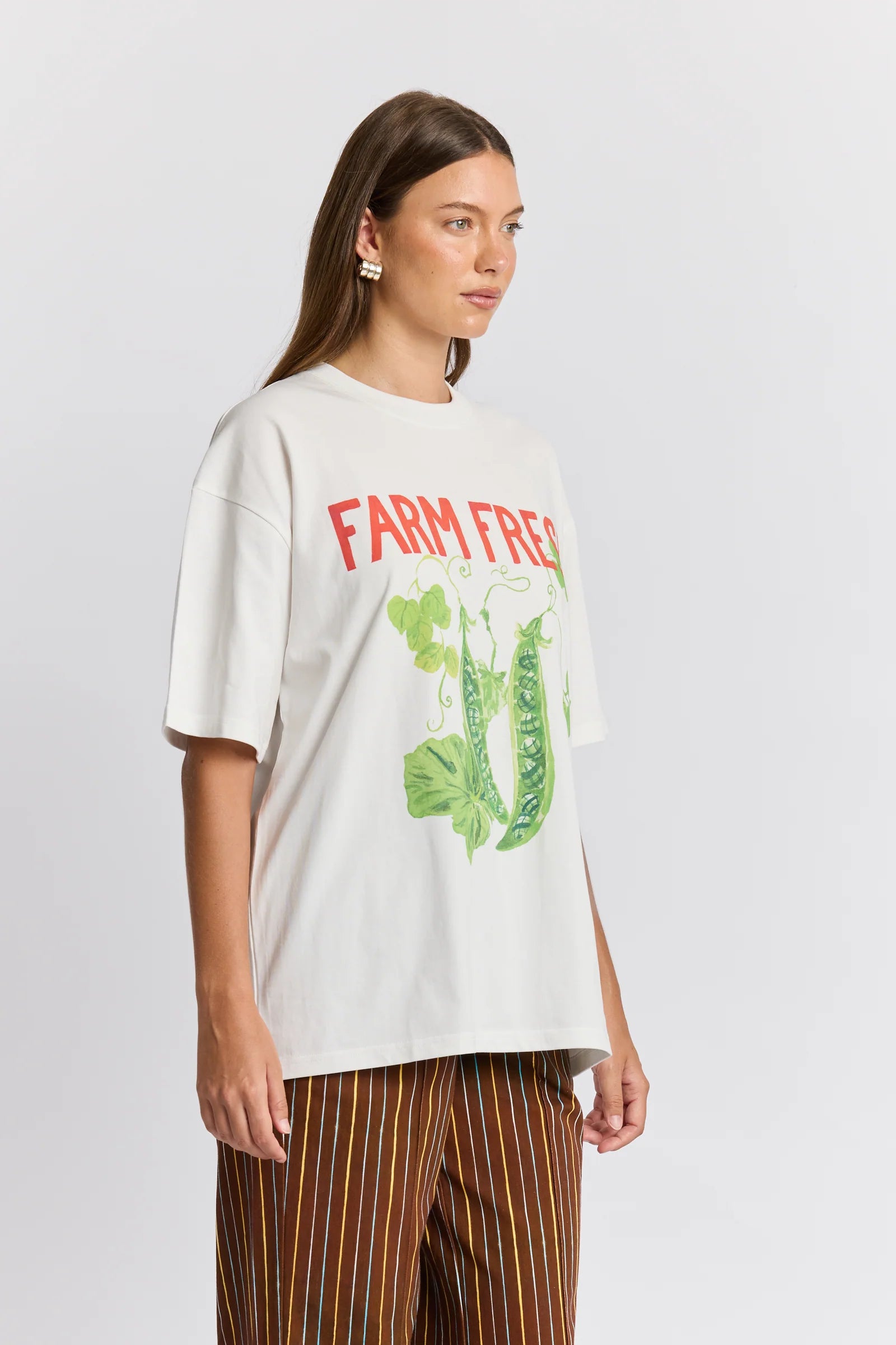 Farm Fresh Oversized Tee - White