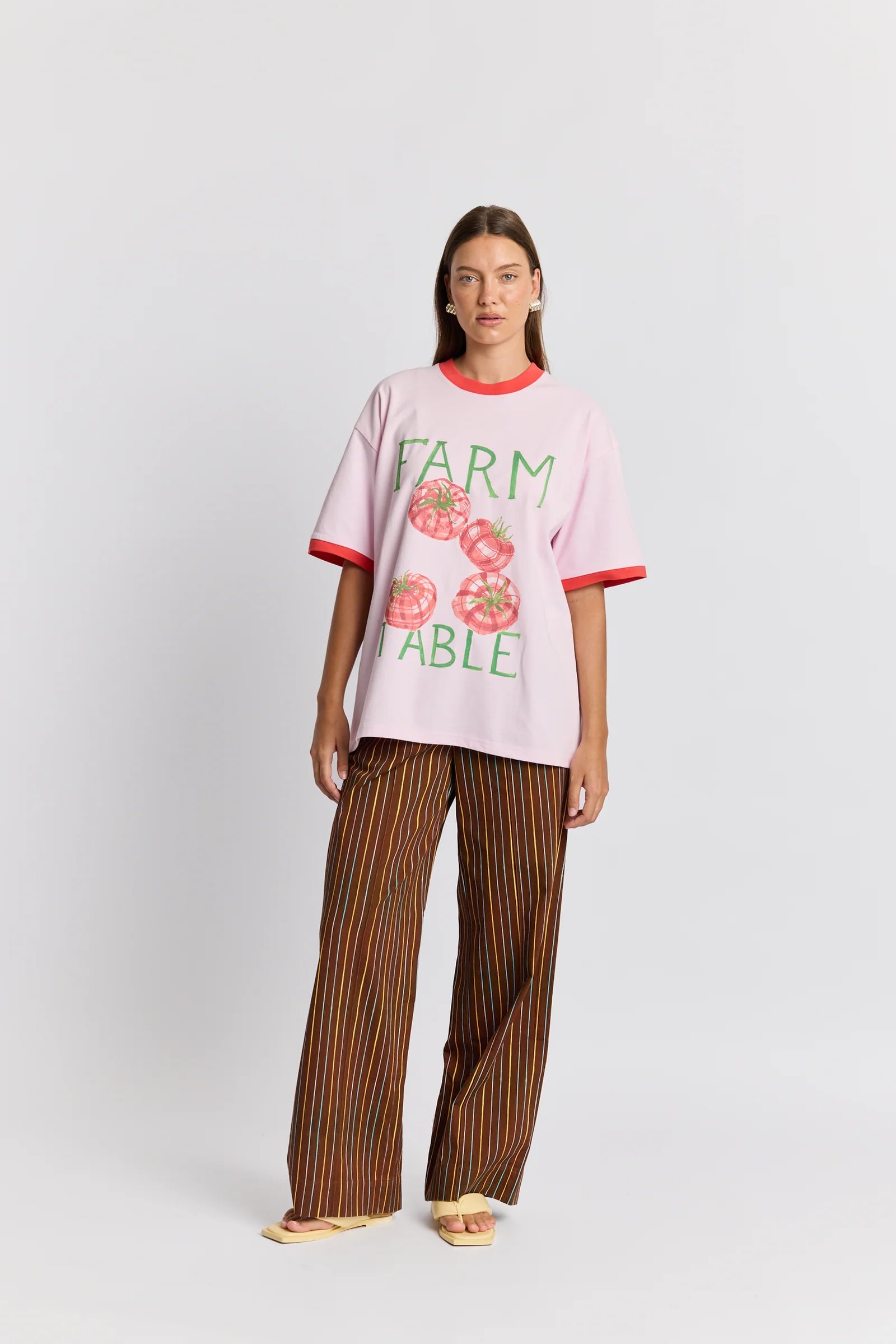 Farm Tomatable Oversized Tee - Baby Pink