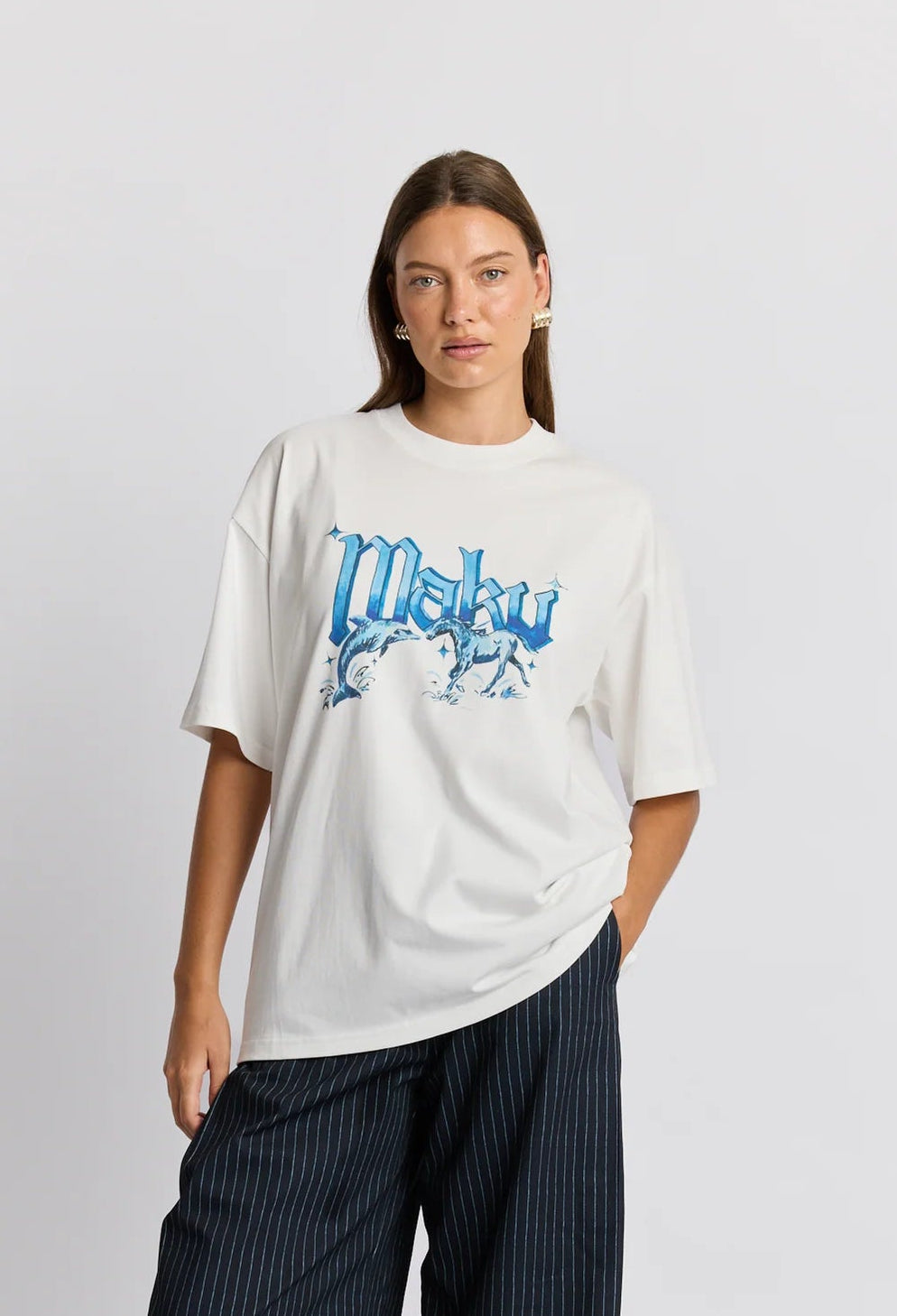Nautical Oversized Tee - White