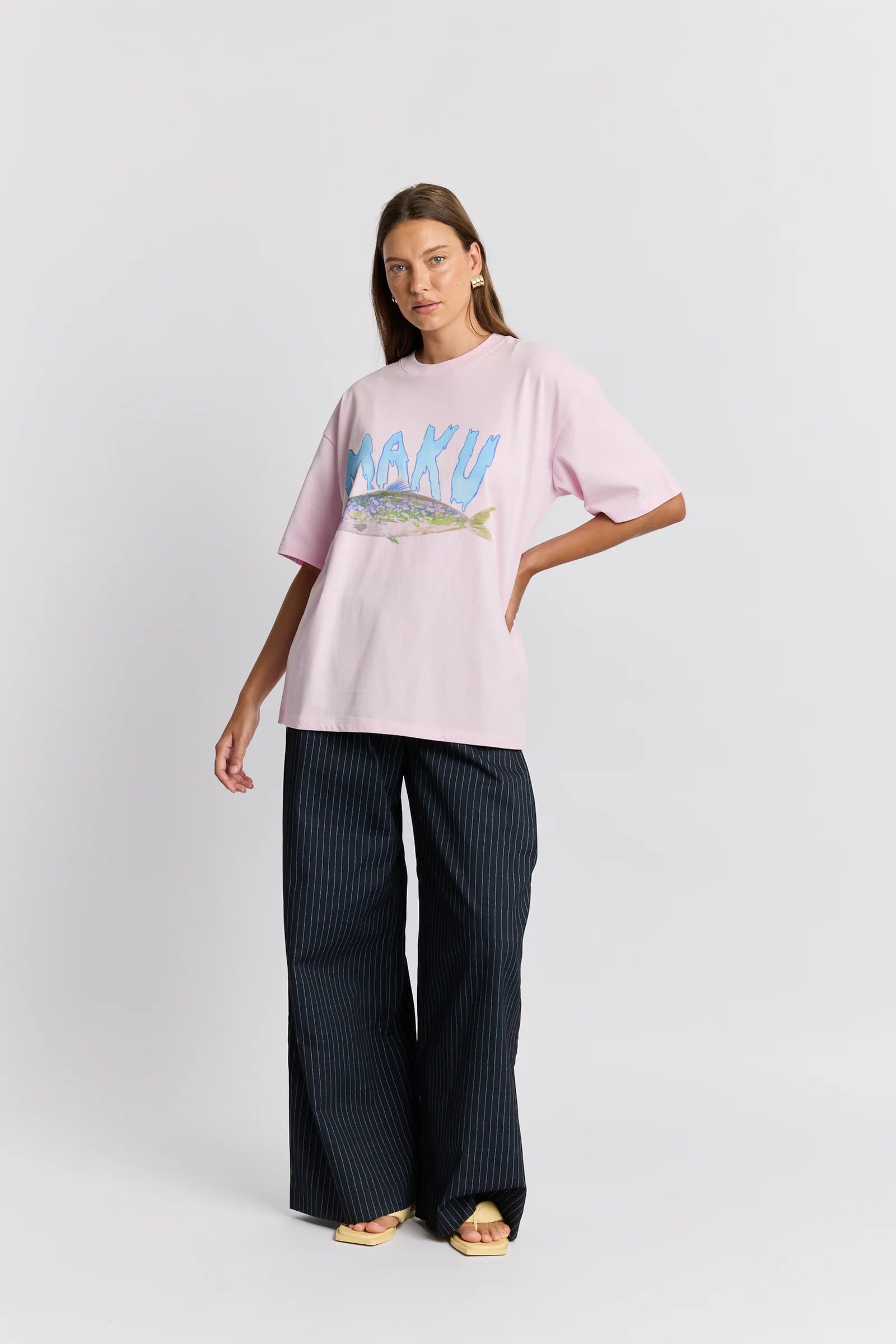 Trout Oversized Tee - Baby Pink