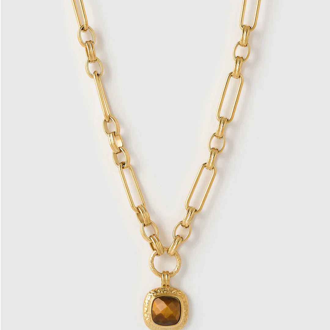 Mason Gold Necklace - Tigers Eye