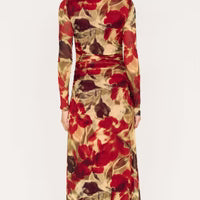 Selma Mesh Midi Dress - Floral