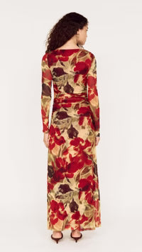 Selma Mesh Midi Dress - Floral