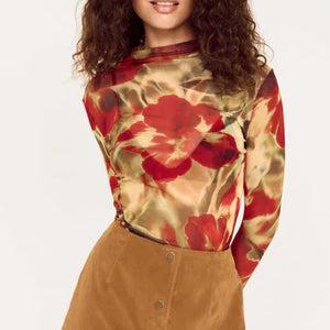 Selma Mesh Top - Floral