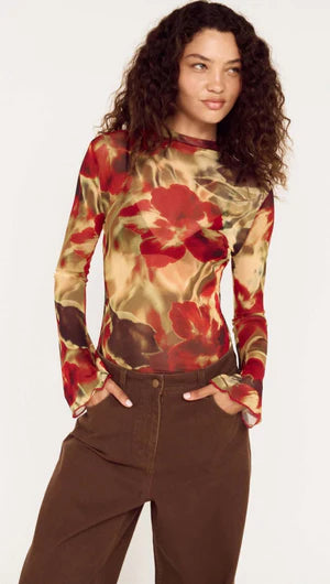 Selma Mesh Top - Floral