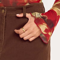 Kiara Barrel Leg Denim - Chocolate