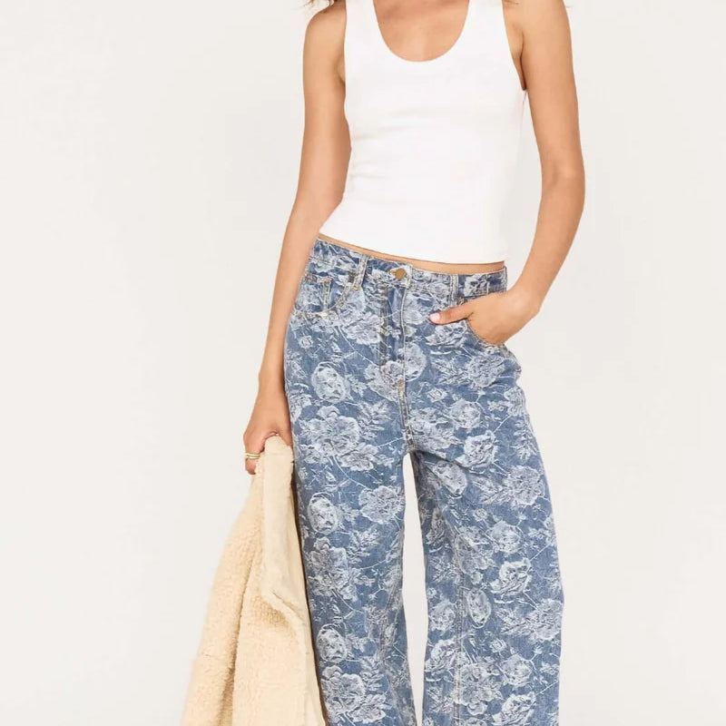 Calla Denim Pant - Mid Indigo Wash