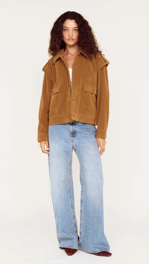 Faye Faux Suede Jacket - Camel