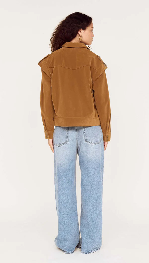 Faye Faux Suede Jacket - Camel