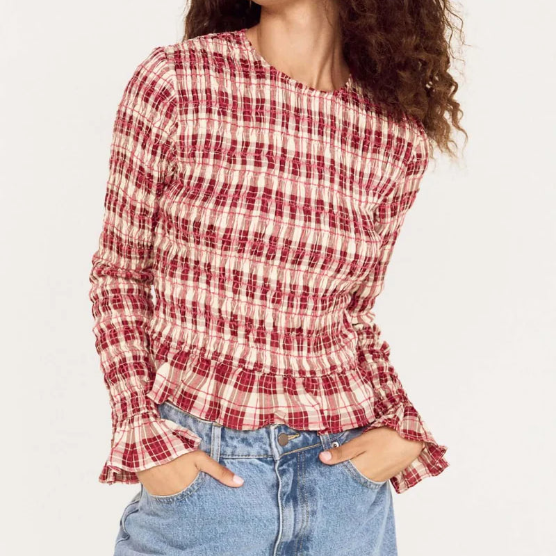 Anouk Shirred Top - Wine Check