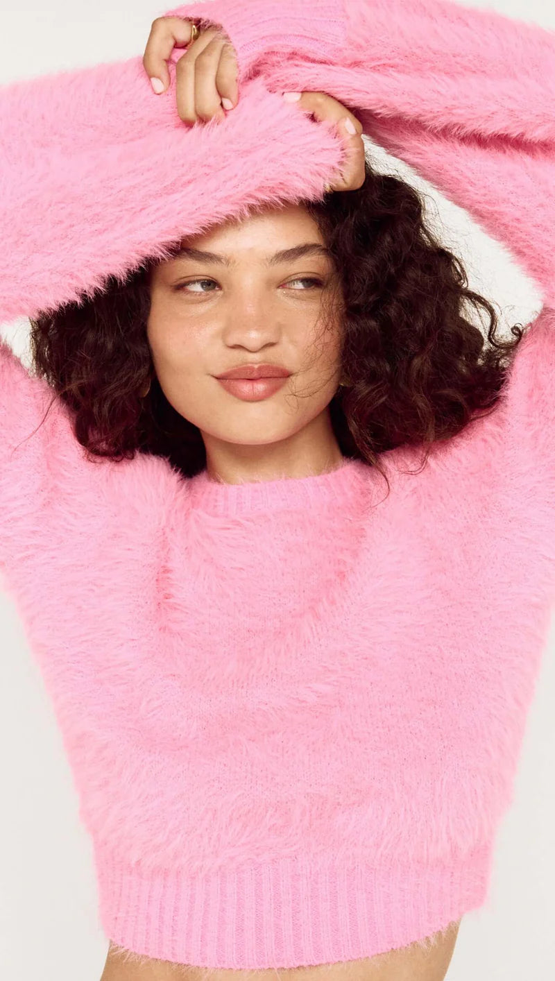 Clio Fluffy Knit - Fushsia