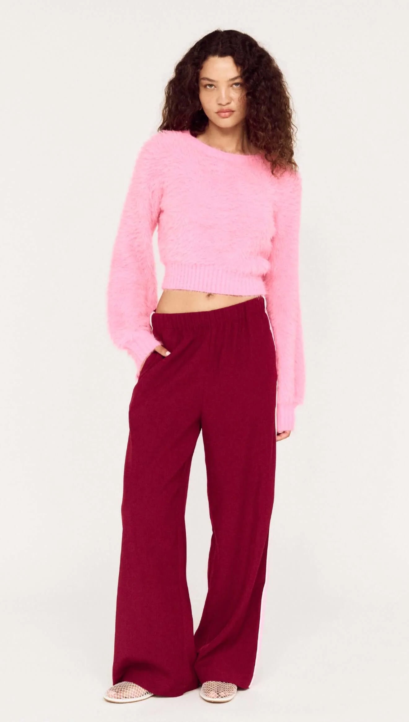 Clio Fluffy Knit - Fushsia