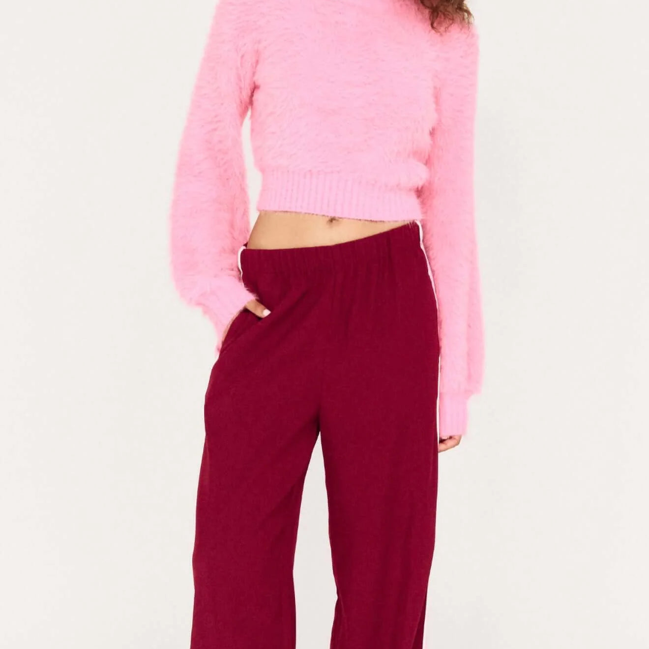 Vesper Casual Pant - Wine/Pink