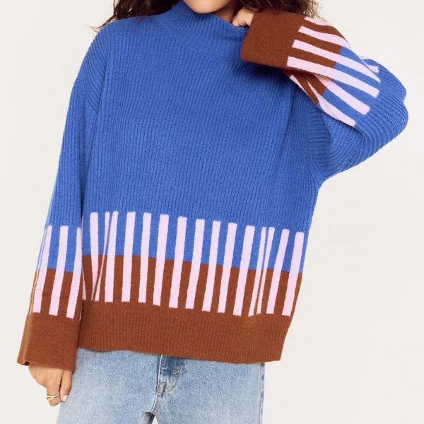 Kaia Intarsia Knit - Cobalt