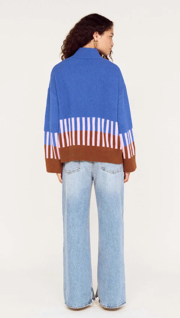 Kaia Intarsia Knit - Cobalt