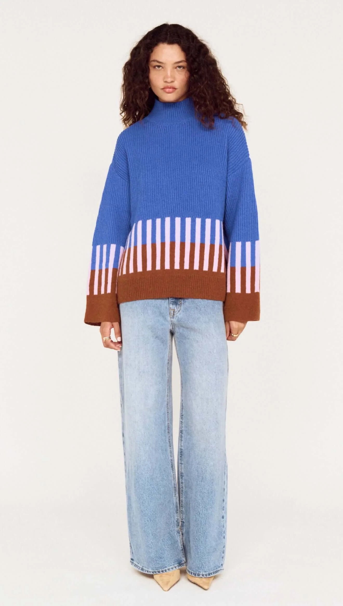 Kaia Intarsia Knit - Cobalt