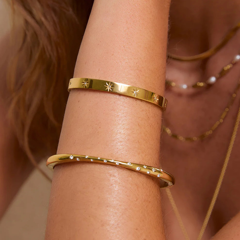 Gemma Gold Cuff Bracelet