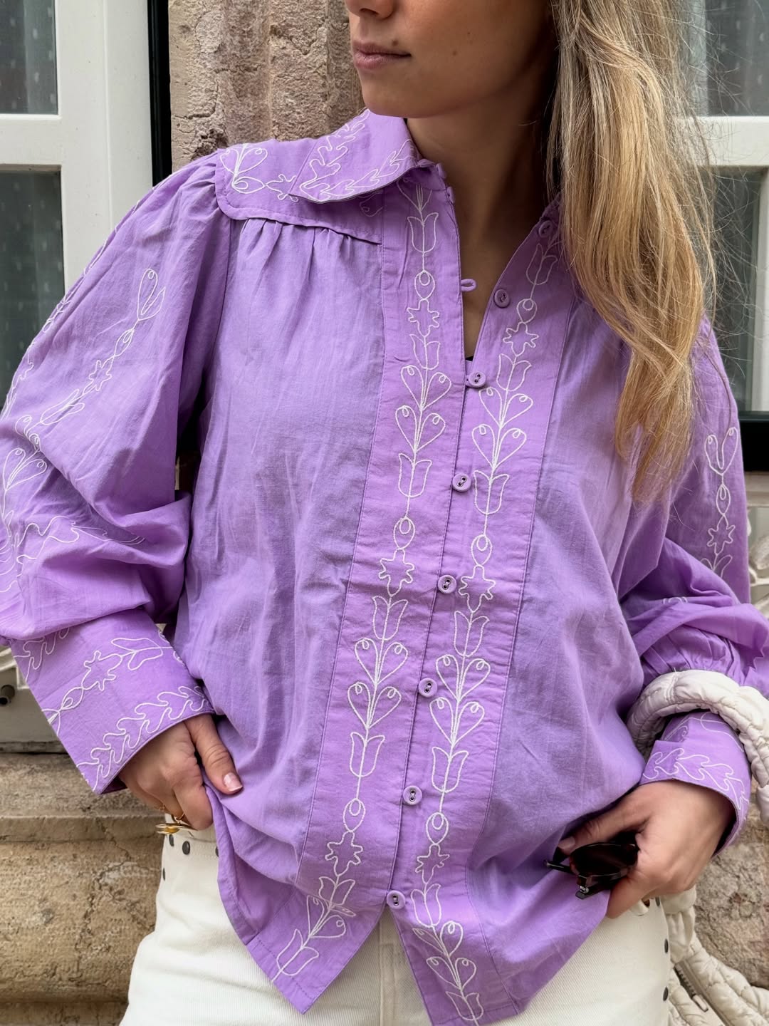 Yuna Shirt Embroidered - Purple