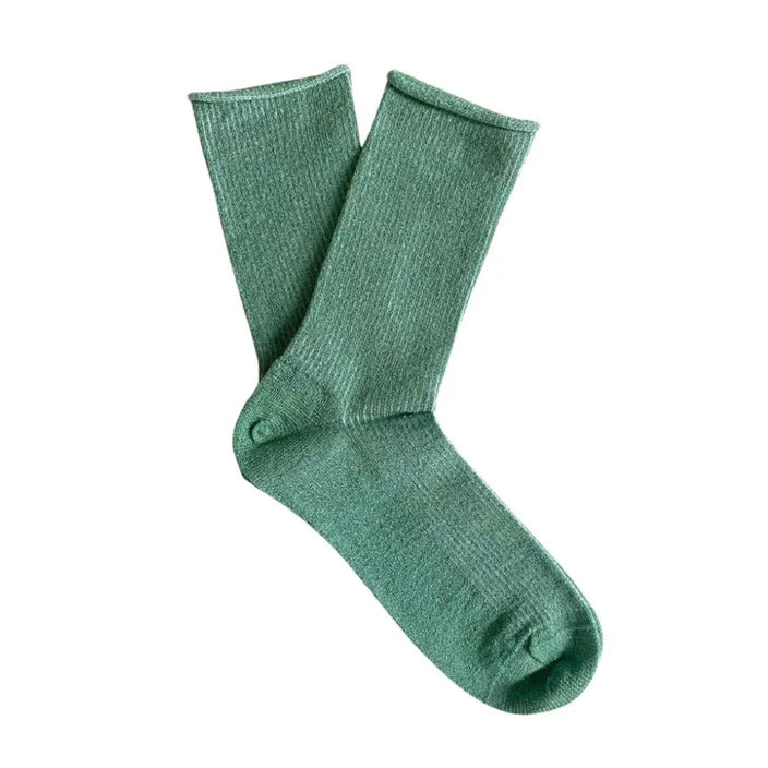 Glitter Lurex Socks - Mint Green