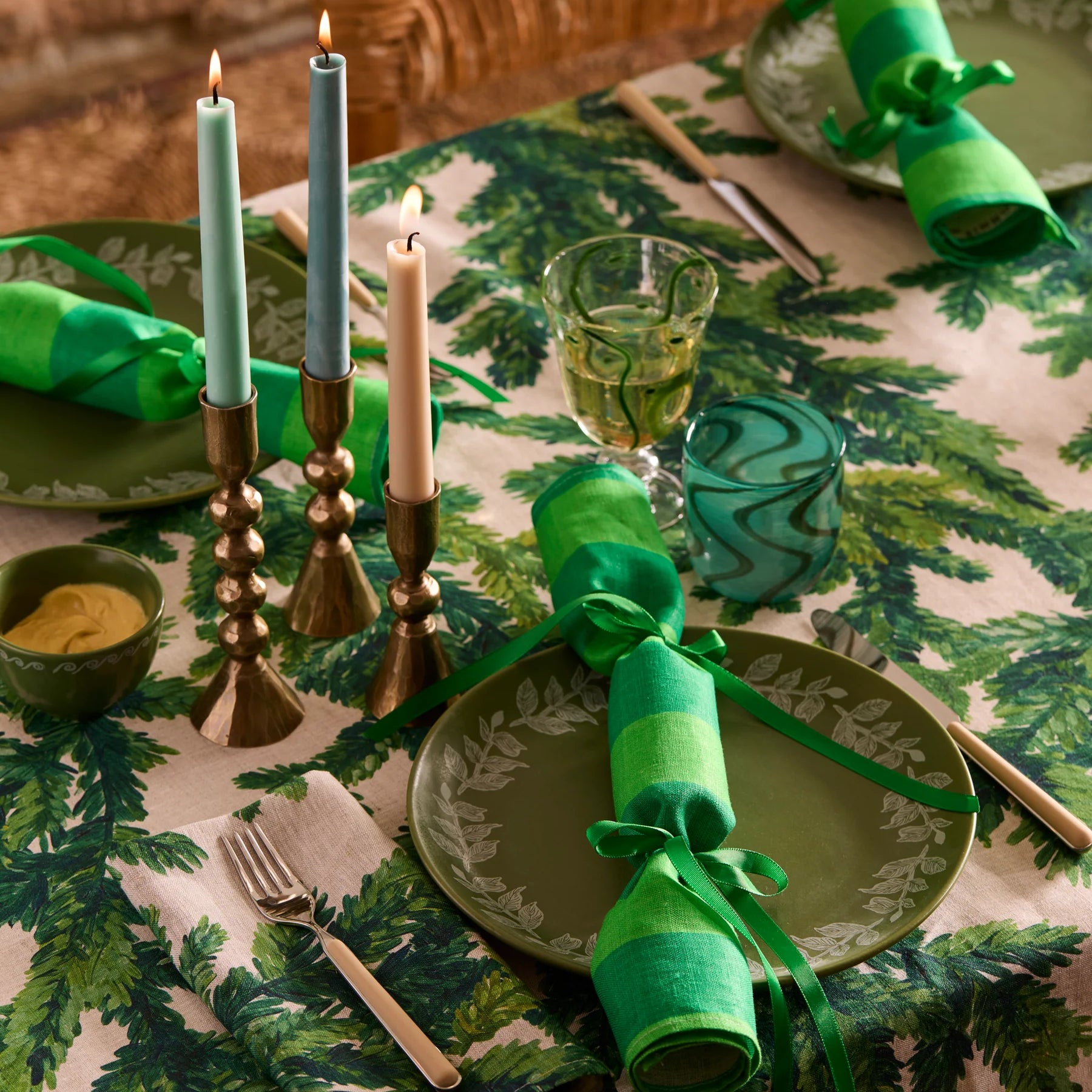 Napkins - Bold Stripe Green - Set of 4