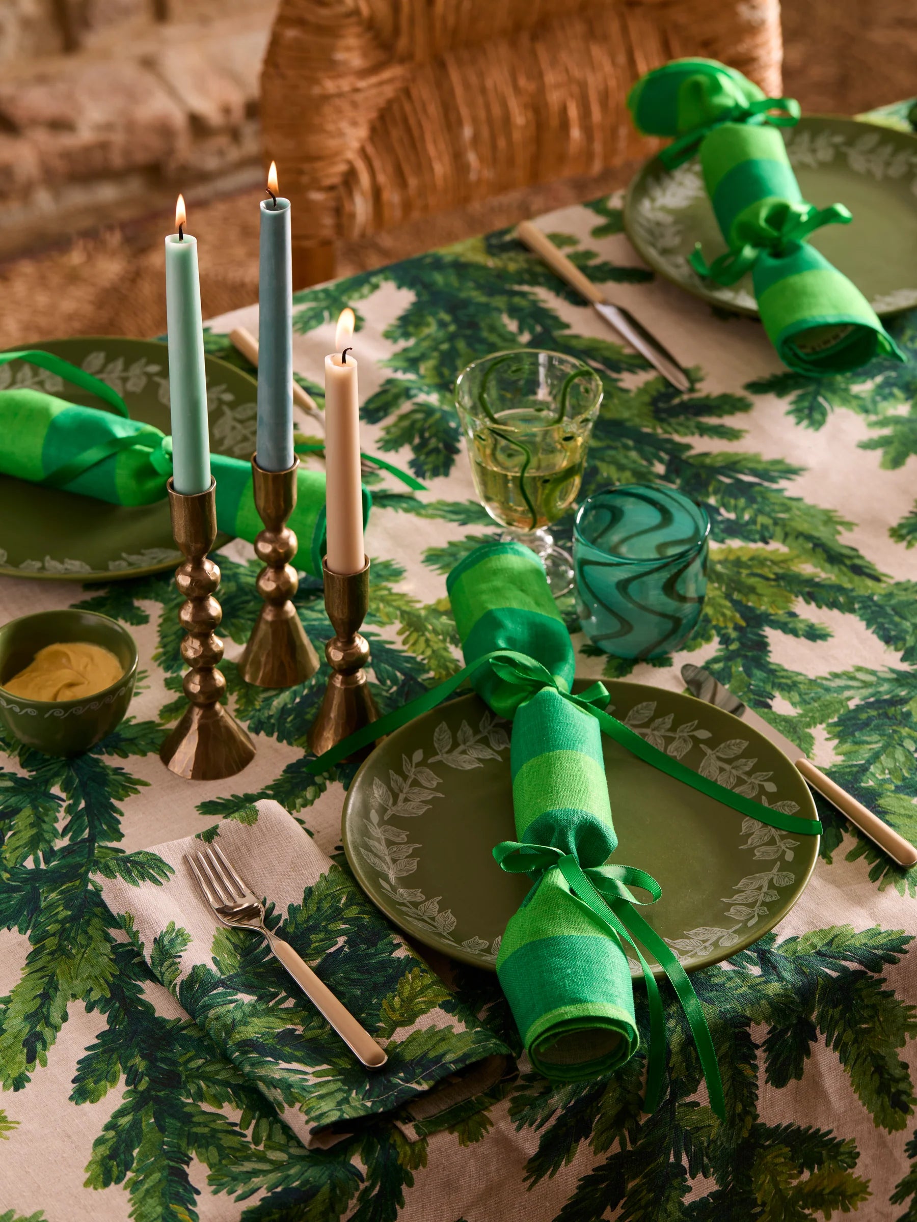 Napkins - Bold Stripe Green - Set of 4