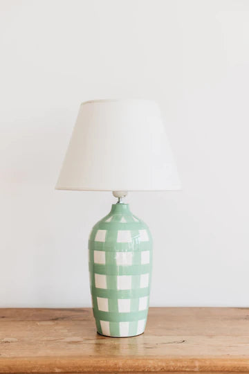 Gingham Lamp - Green