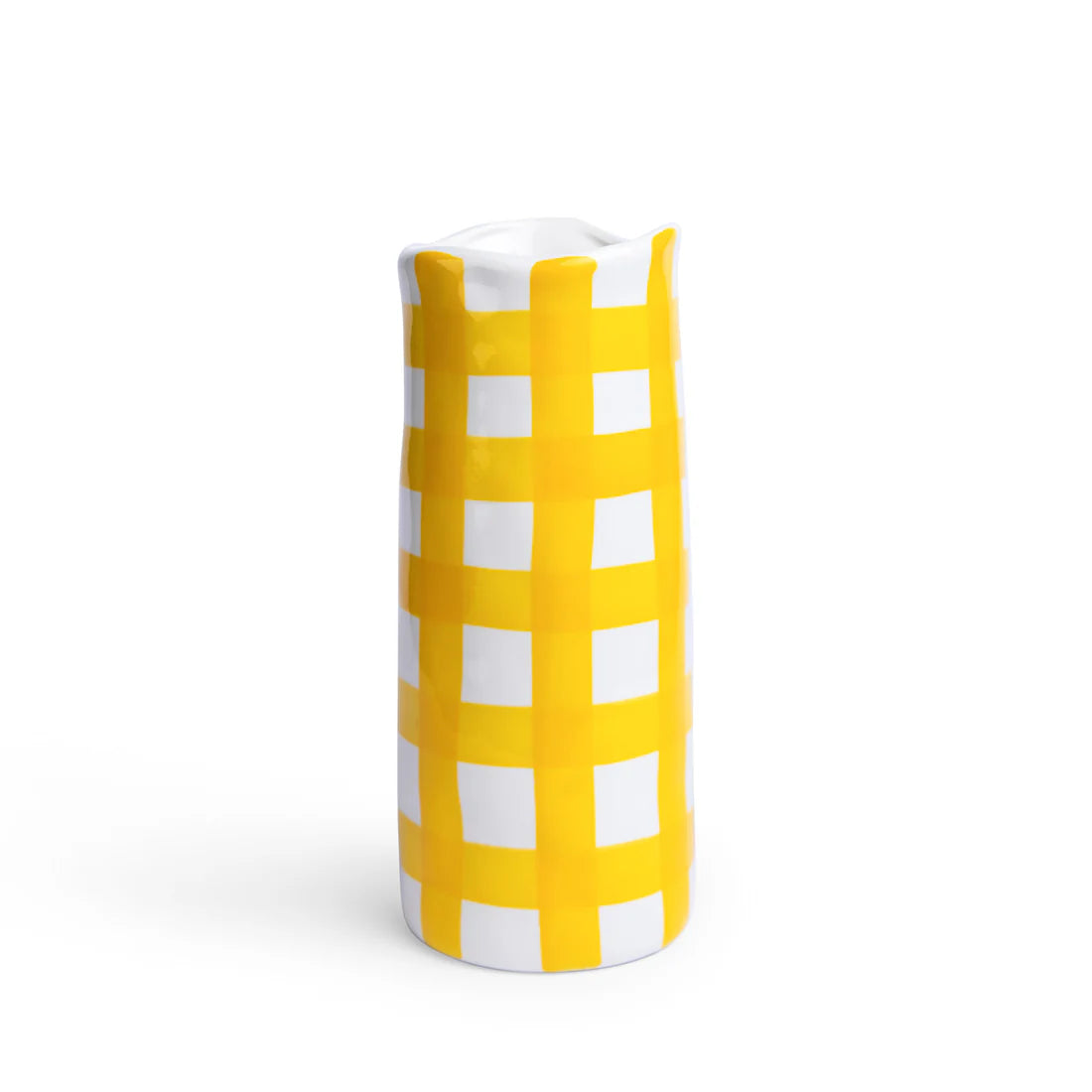 Gingham Vase - M - Yellow