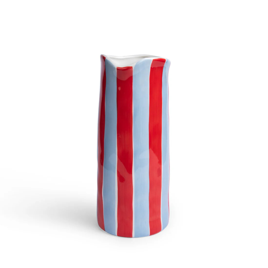 Stripe Vase - M - Cornflower Blue & Red