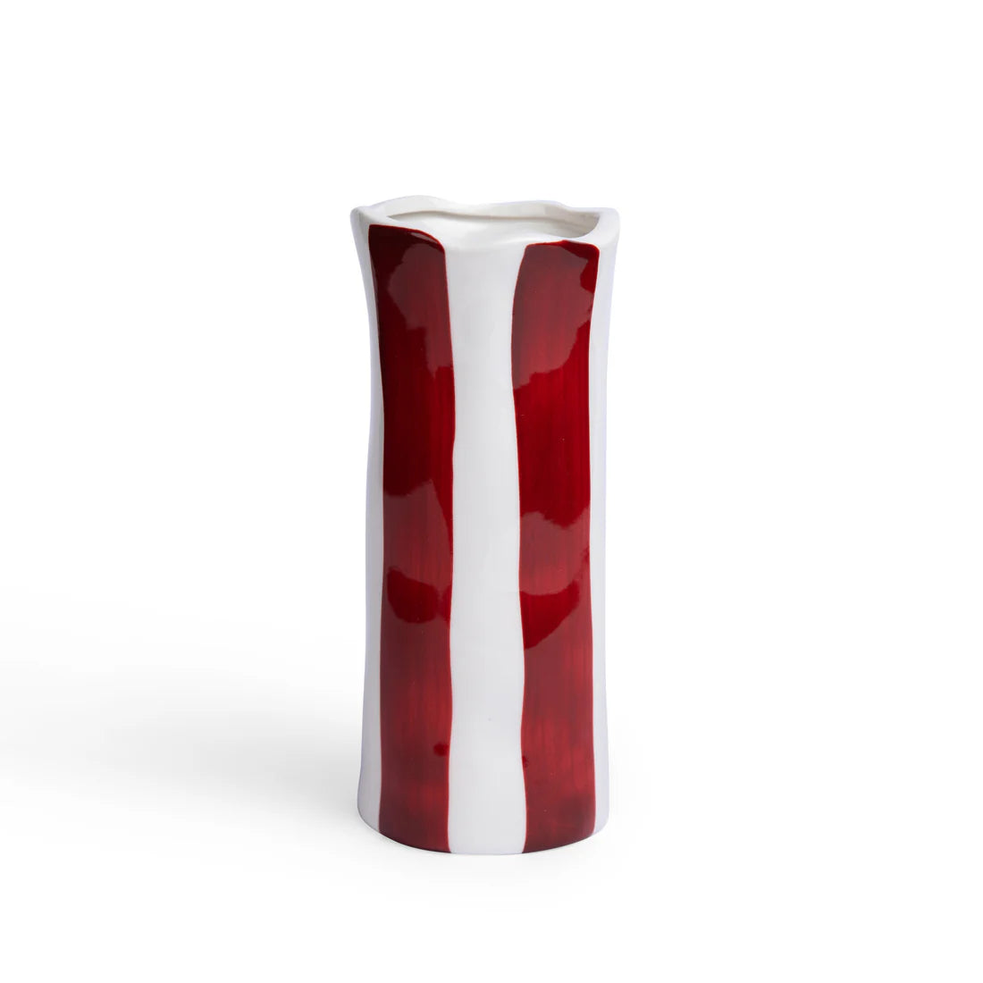 Stripe Vase - S - Burgundy