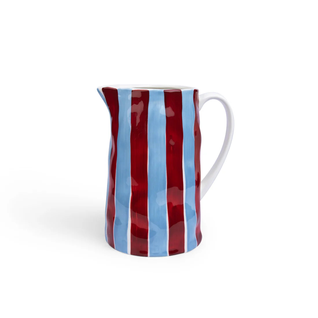 Medium Jug - Burgundy & Blue Stripe