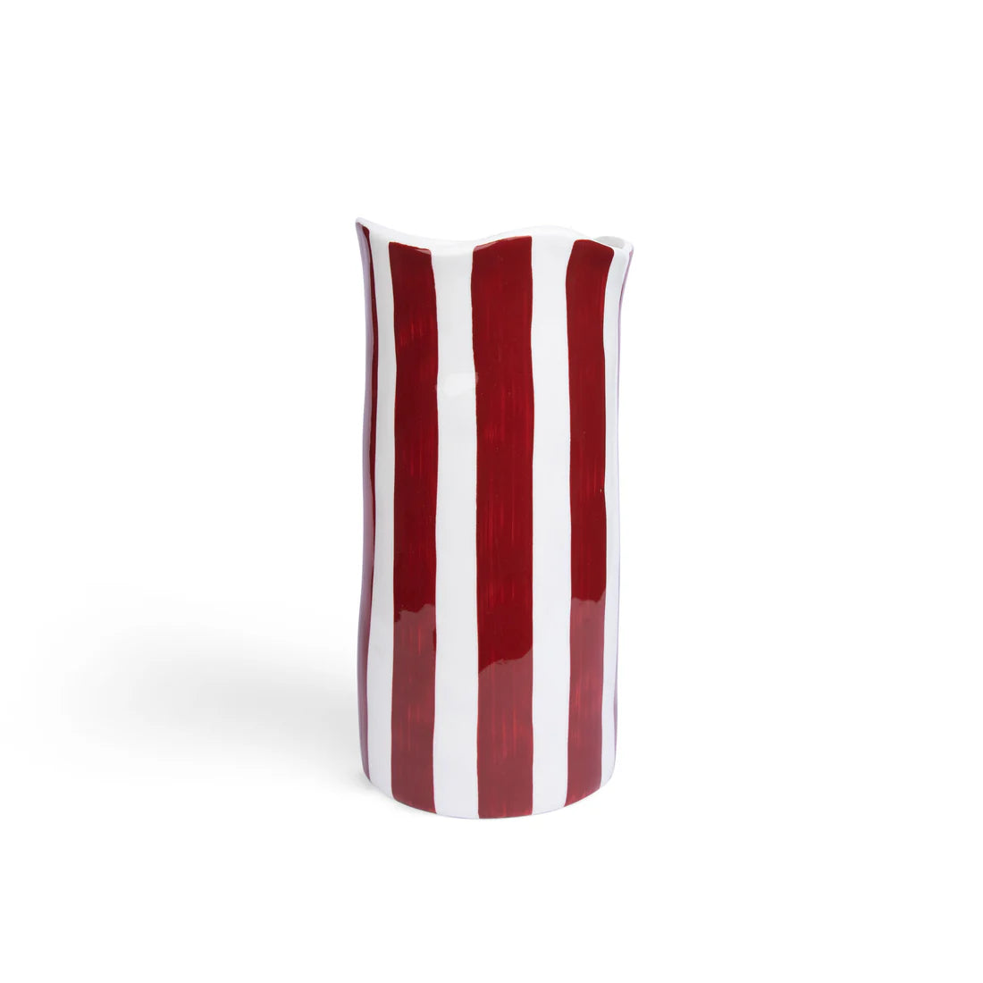 Stripe Vase - L - Burgundy