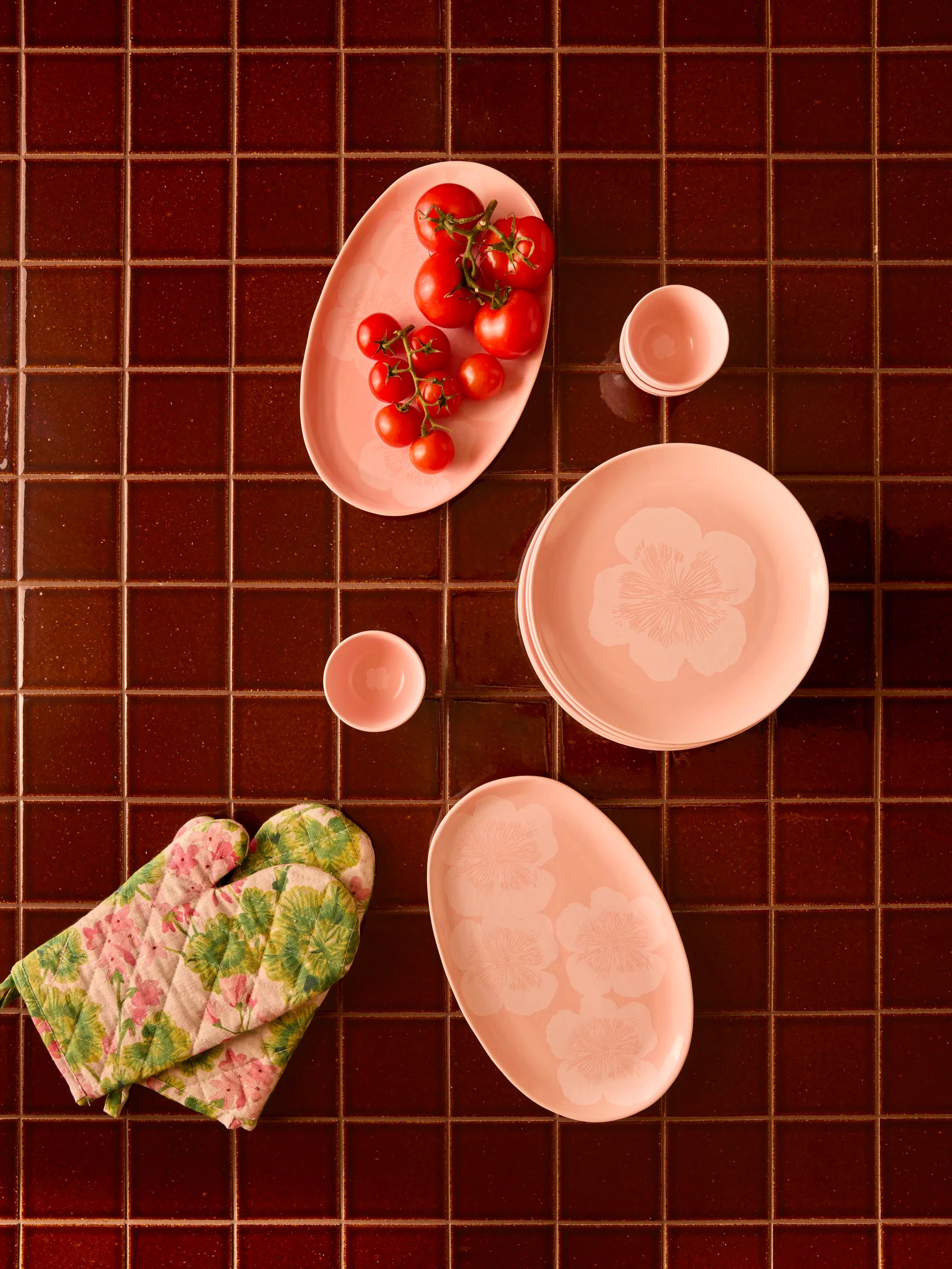 Oven Mitt- Geranium
