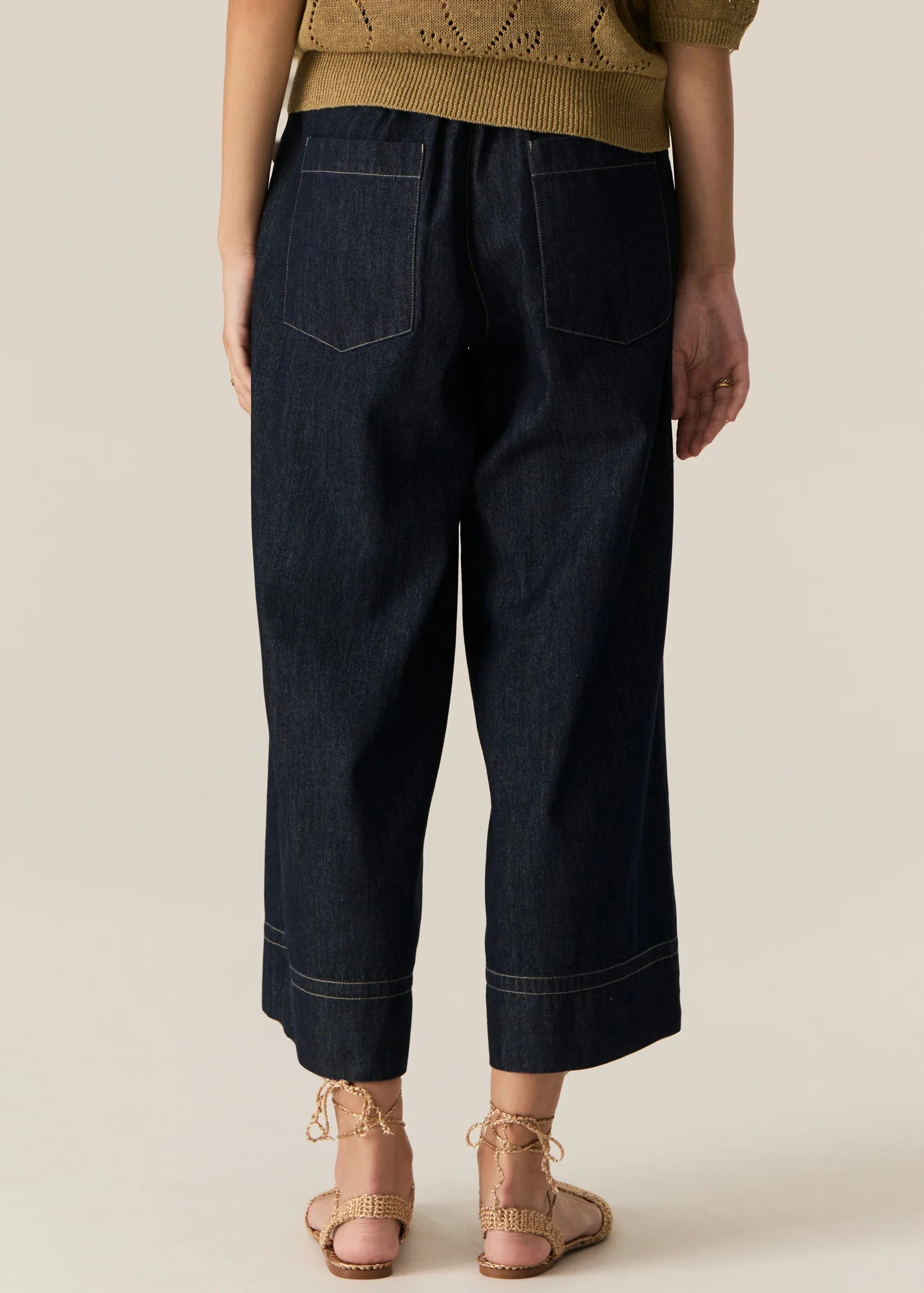 Carsen Crop Pant - Dark Wash