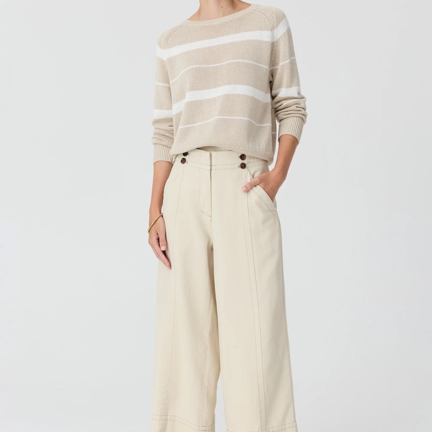 Anise Crop Pant - Pebble