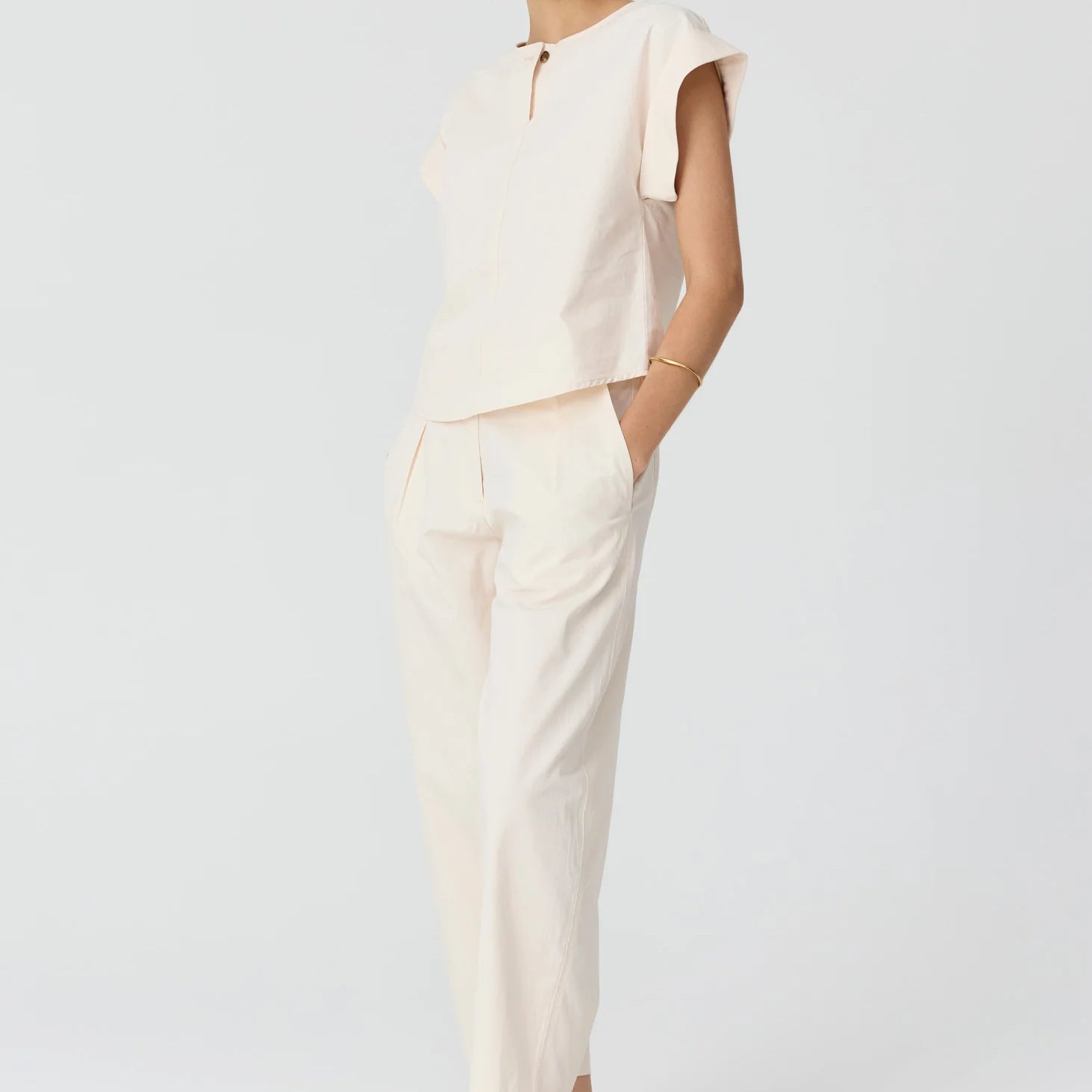 Alma Barrel Pant - Pebble