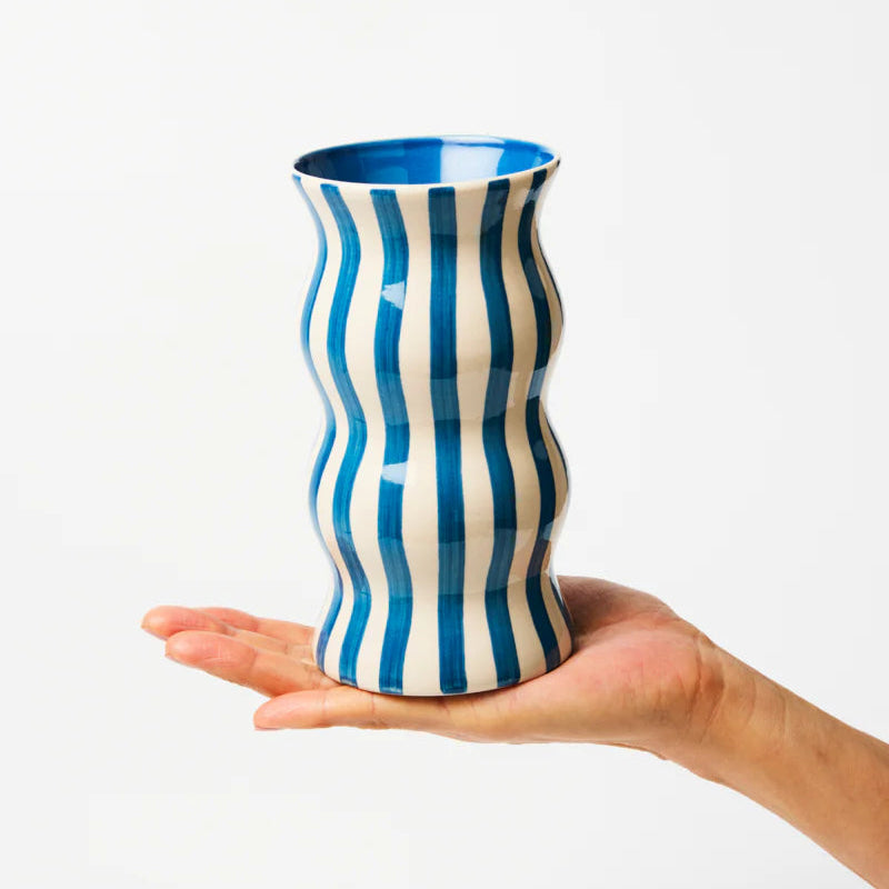 Palma Navy Stripe Vase