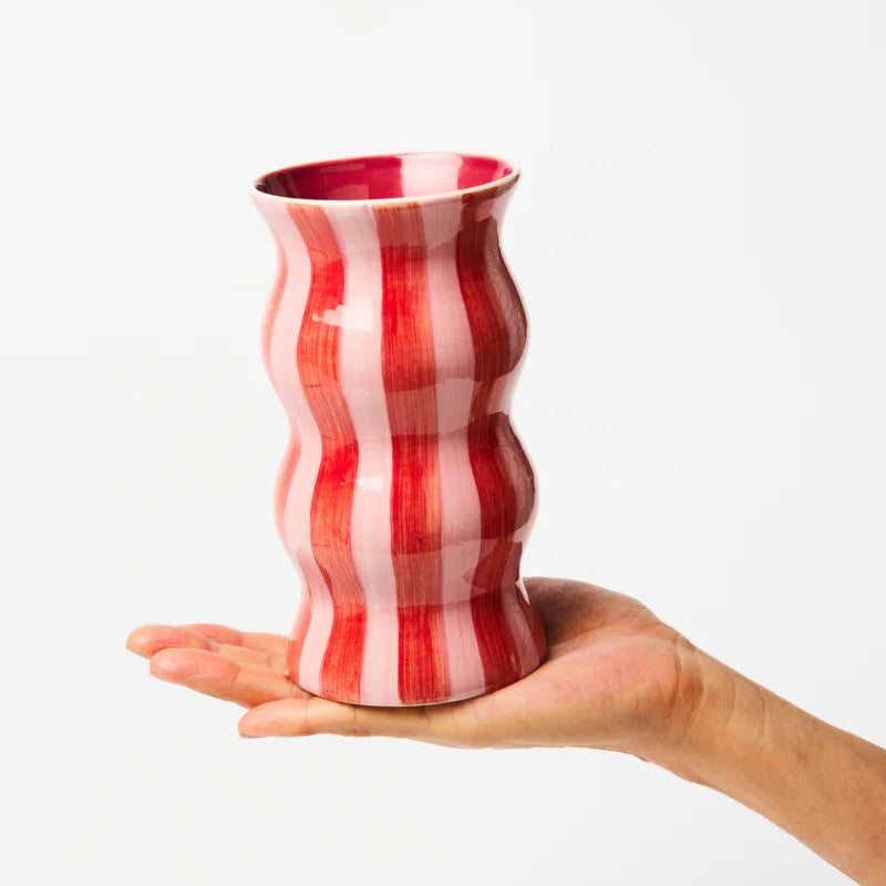 Palma Red & Pink Stripe Vase
