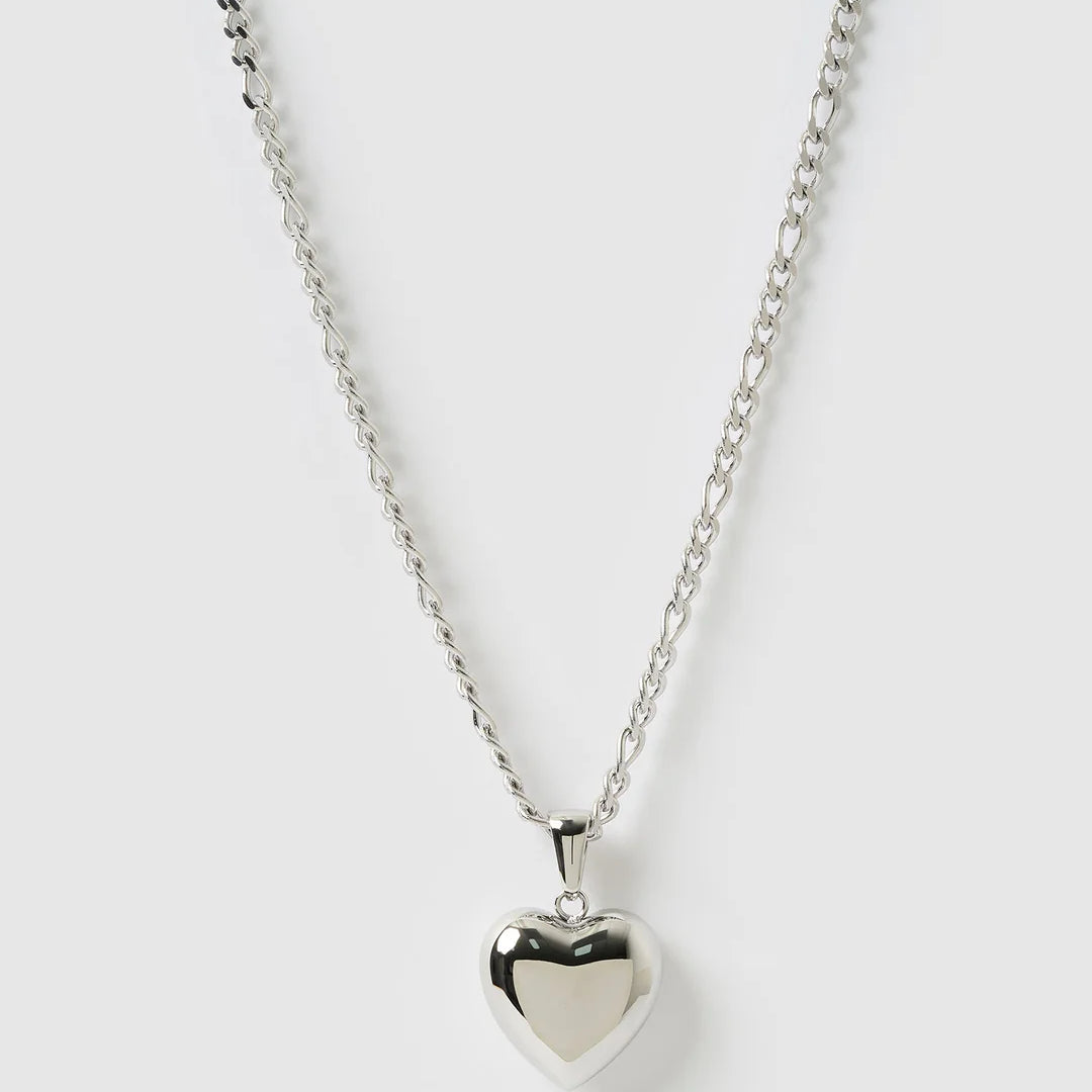 Rose Heart Silver Necklace