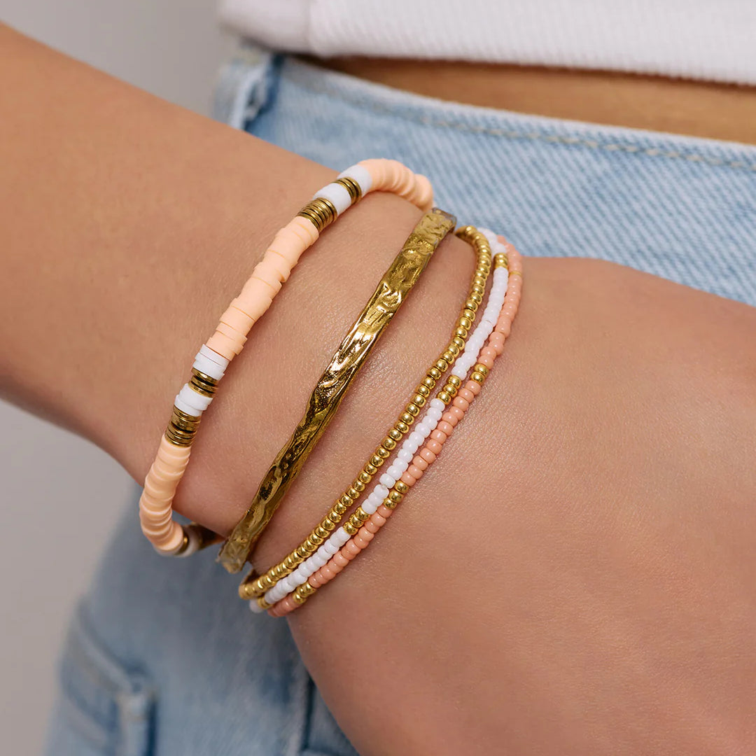 Sunny Gold Bracelet Set - Coral