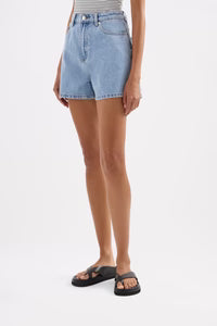 Organic Mom Short - Soft Blue