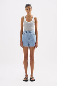 Organic Mom Short - Soft Blue