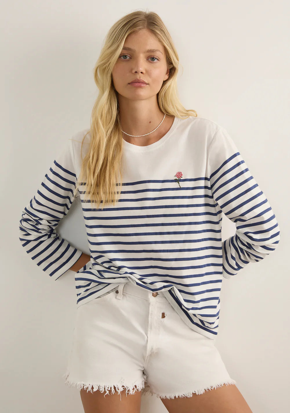 North Long Sleeve Tee - White