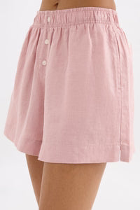 Lounge Linen Shorts - Blush
