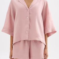 Lounge Linen Shirt - Blush