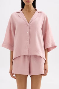 Lounge Linen Shirt - Blush