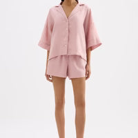 Lounge Linen Shorts - Blush