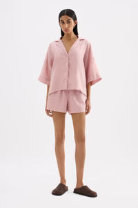 Lounge Linen Shorts - Blush