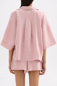 Lounge Linen Shirt - Blush